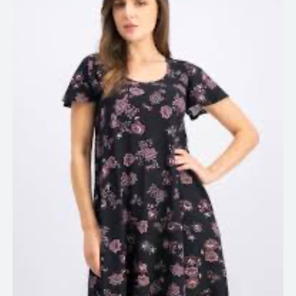 Floral Black Dress